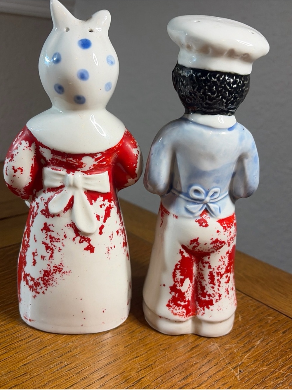 Vintage Large Americana Salt & Pepper Shakers (1940s–50s)  8” - Picture 3 of 8